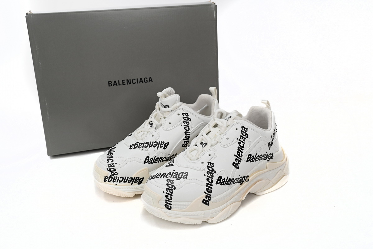 Balenciaga Triple S Allover Logo White 524039 W2FAB 9010