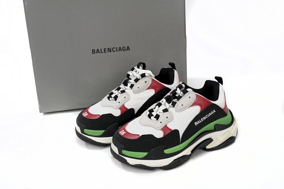 Balenciaga Triple White red and Green 524039 W090H 7078