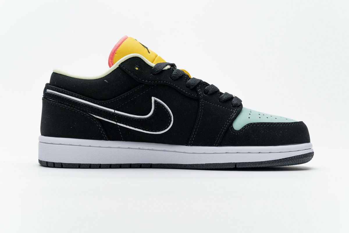 Jordan 1 Low Black Aurora Green Laser Orange CK3022-013
