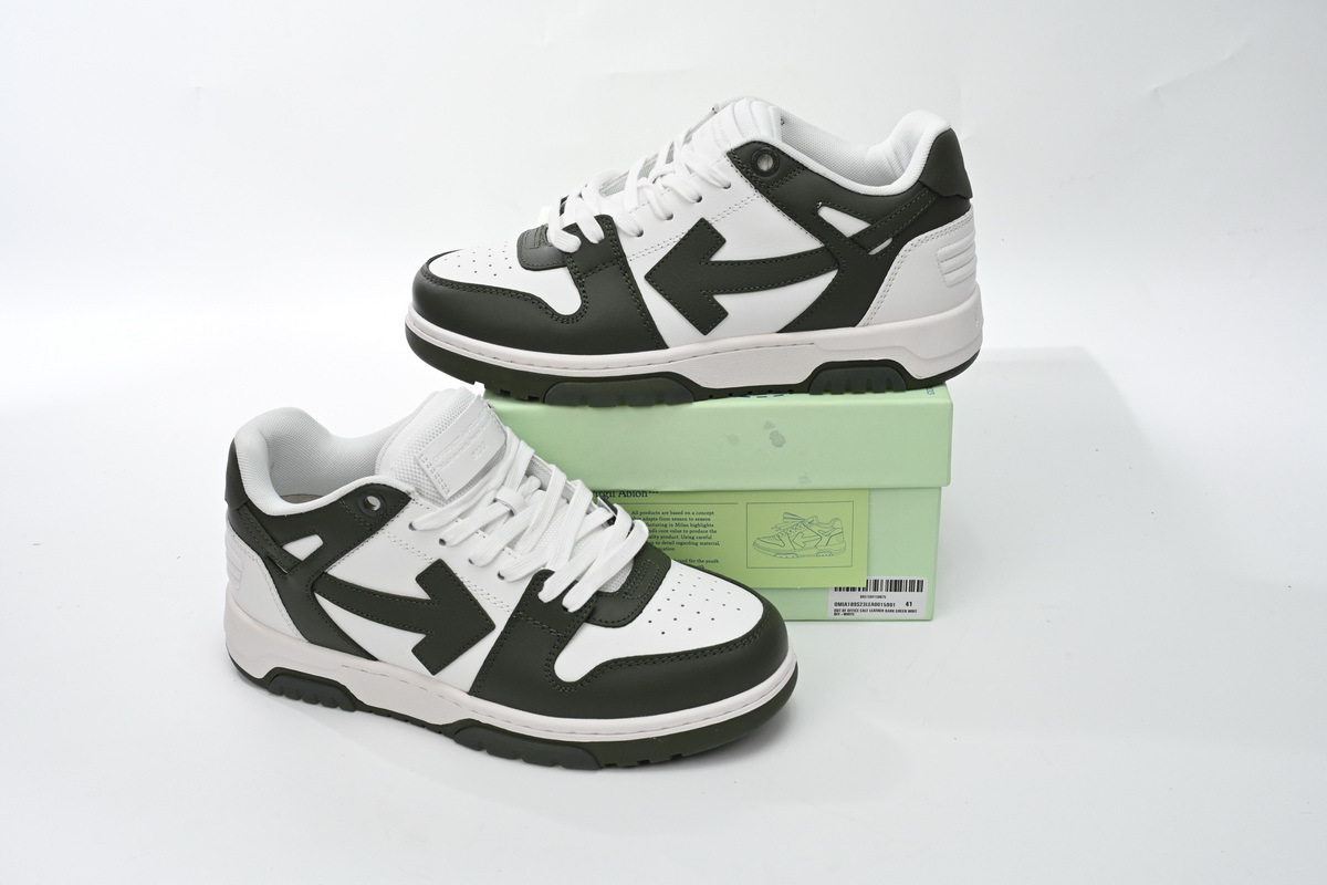 OFF-WHITE Out Of Office OOO Low Tops White Khaki OLIA18 9S23LEA00 15901