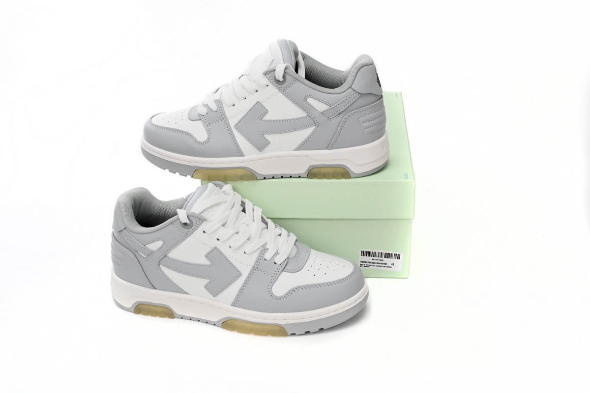 OFF-WHITE Out Of Office OOO Low Tops Grey White OMIA189 C99LEA00 40901