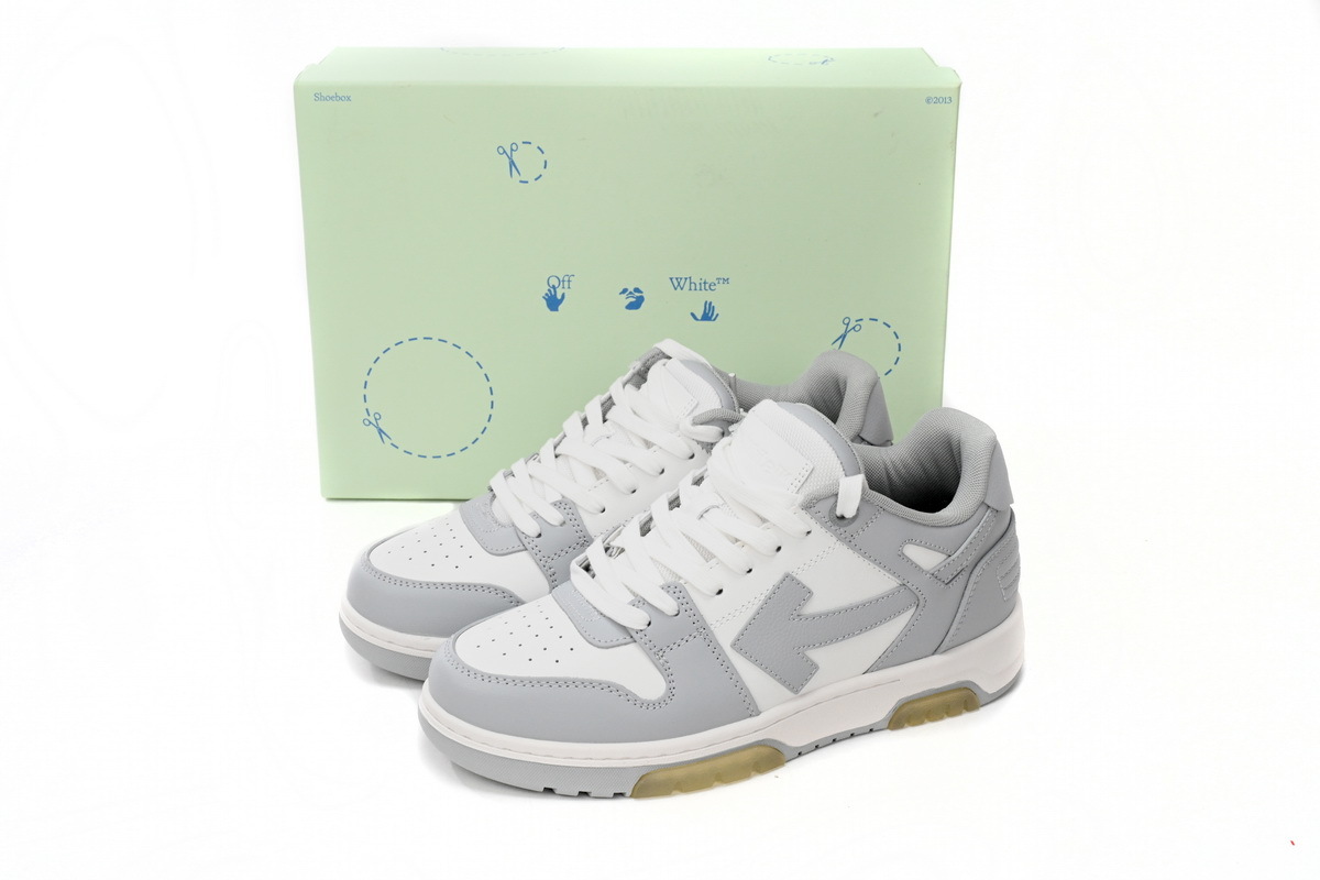 OFF-WHITE Out Of Office OOO Low Tops Grey White OMIA189 C99LEA00 40901
