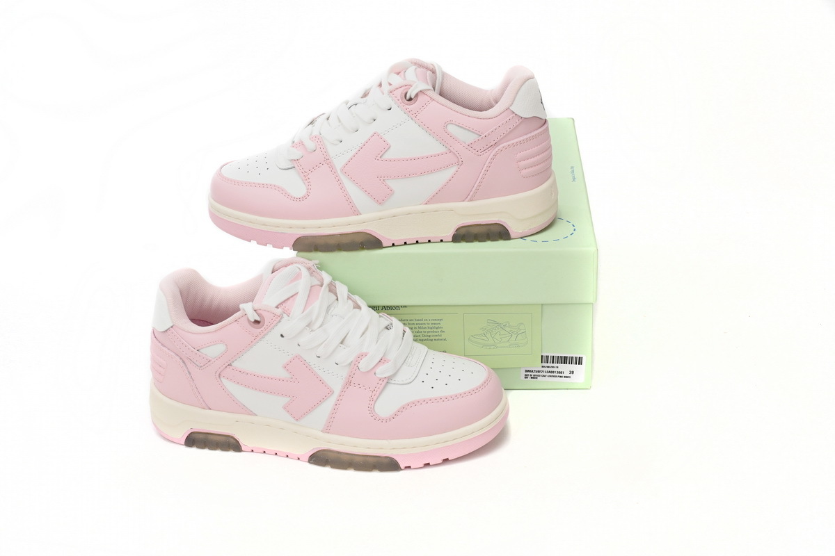 OFF-WHITE Out Of Office OOO Low Tops White Pink OMIA189 C99LEA00 13001