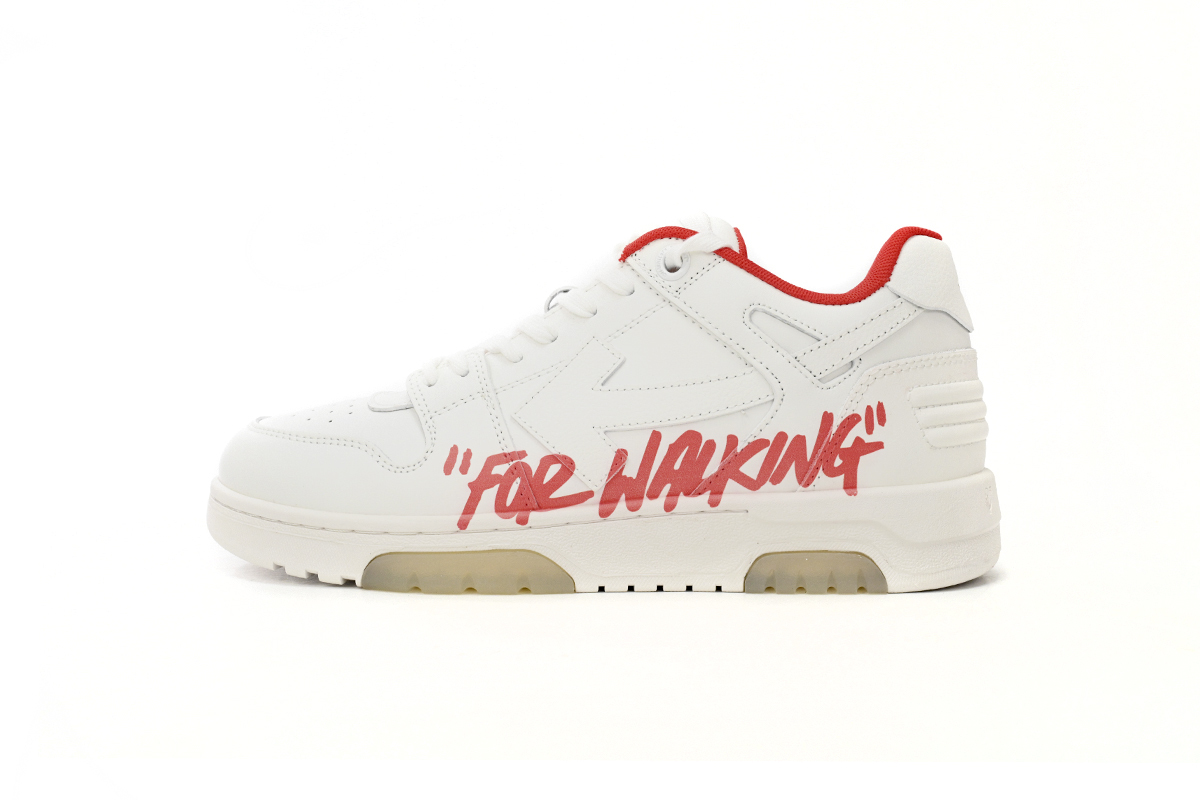 OFF-WHITE Out Of Office OOO Low Tops Rice Red OMIA189 C99LEA00 30125