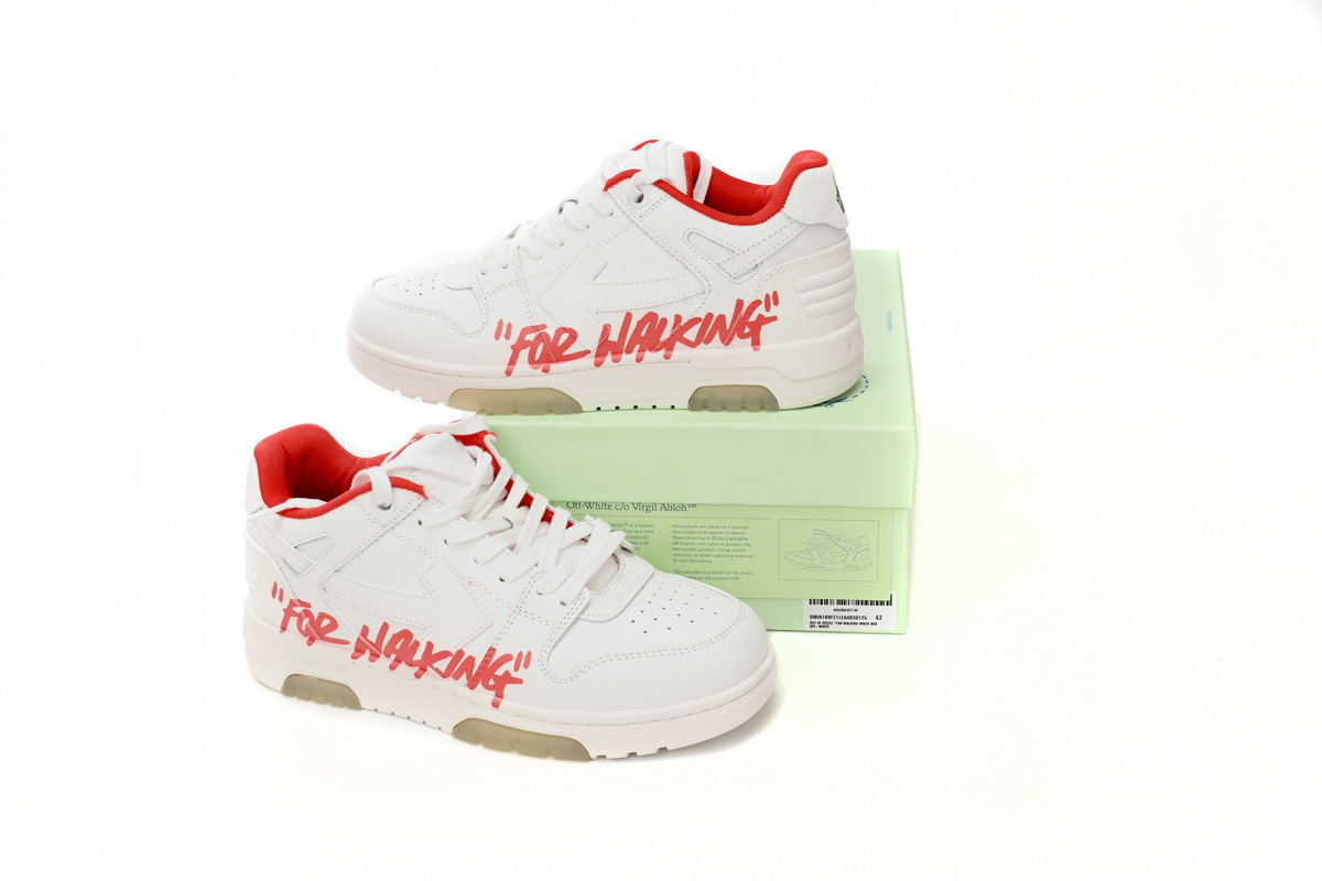 OFF-WHITE Out Of Office OOO Low Tops Rice Red OMIA189 C99LEA00 30125