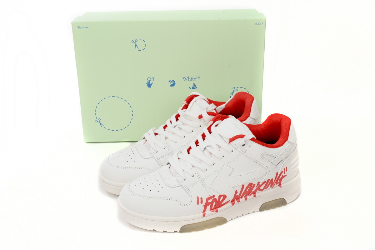 OFF-WHITE Out Of Office OOO Low Tops Rice Red OMIA189 C99LEA00 30125