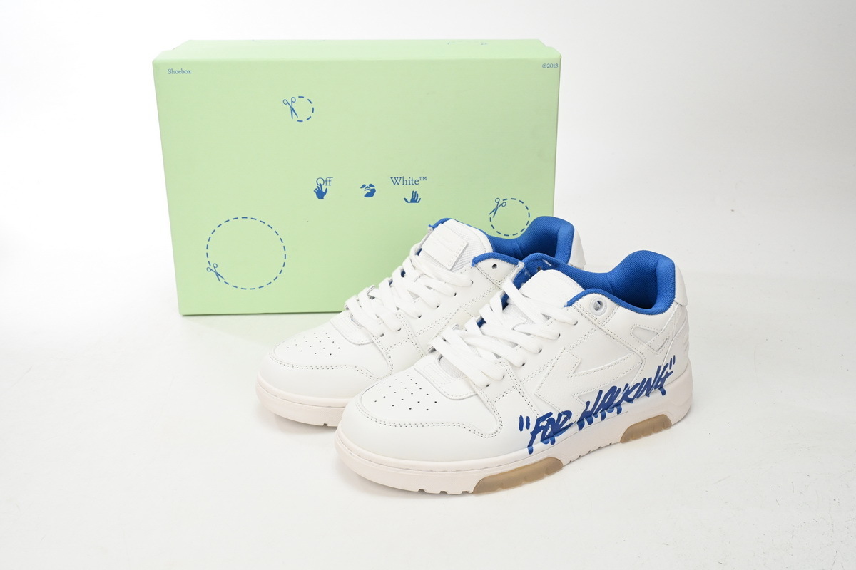 OFF-WHITE Out Of Office OOO Low Tops For Walking White Dark Blue SS22 OMIA18 9S21LEA00 41001