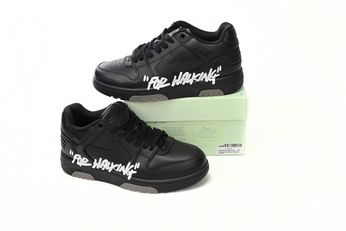 OFF-WHITE Out Of Office OOO For Walking Low Tops Black White OMIA18 9S21LEA00 41001