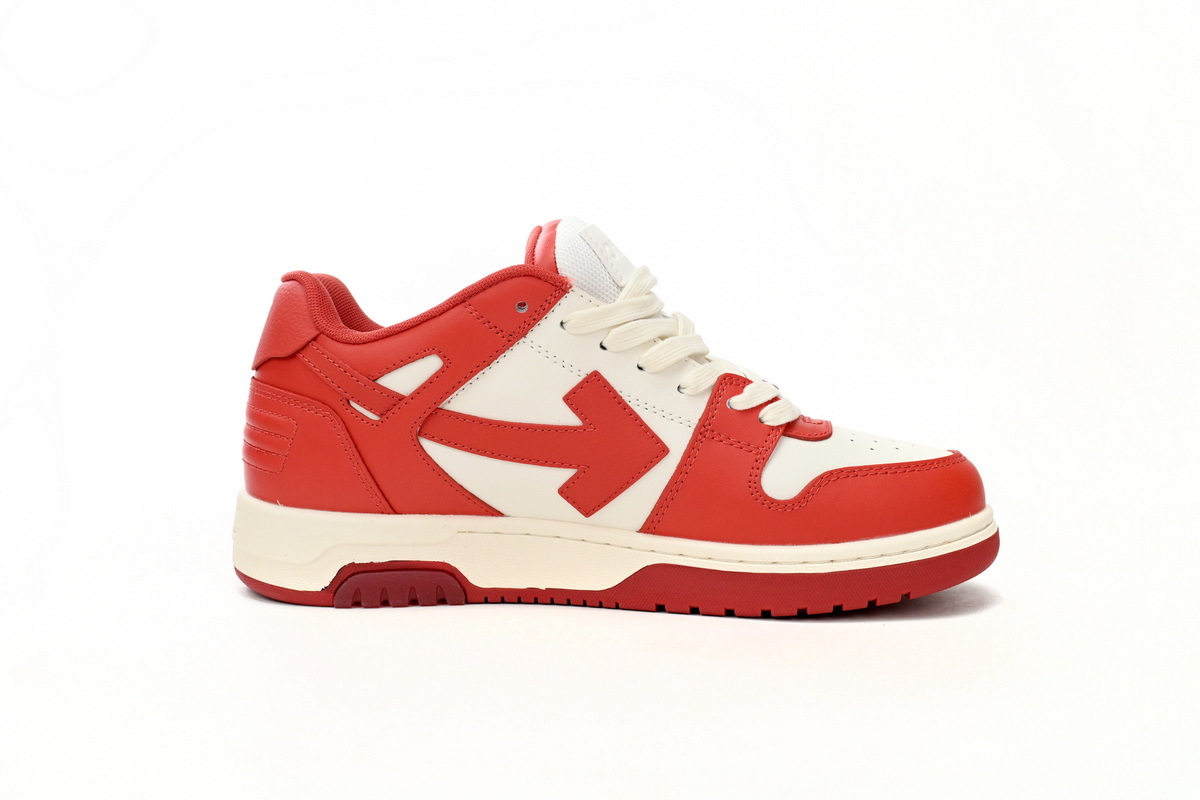 OFF-WHITE Out Of Office OOO Low Tops Red and White OMIA189F 22LE00 10128