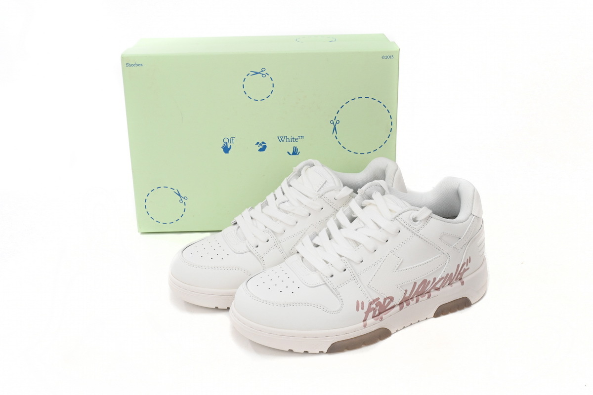 OFF-WHITE Out Of Office OOO Low Tops For Walking White Pink OWIA259S 22LEA00 50130