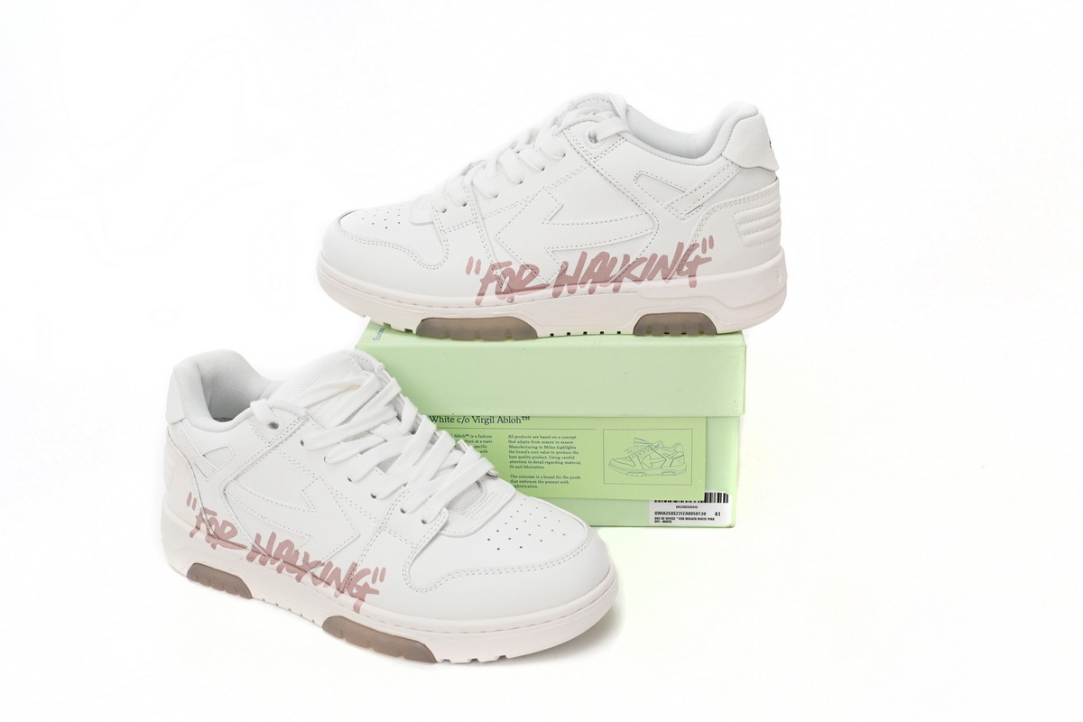 OFF-WHITE Out Of Office OOO Low Tops For Walking White Pink OWIA259S 22LEA00 50130