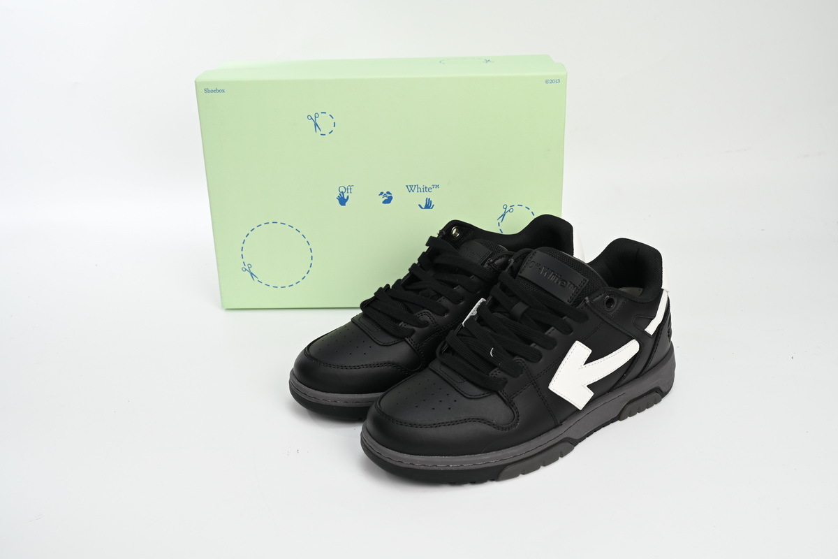 OFF-WHITE Out Of Office OOO Low Tops Black and White OMIA18 9C99LEA00 41001