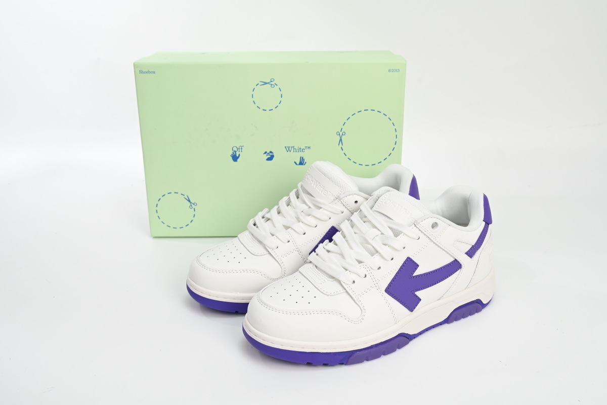 OFF-WHITE Out Of Office OOO Low Tops White and Purple OWIA259F 22LEA00 10135