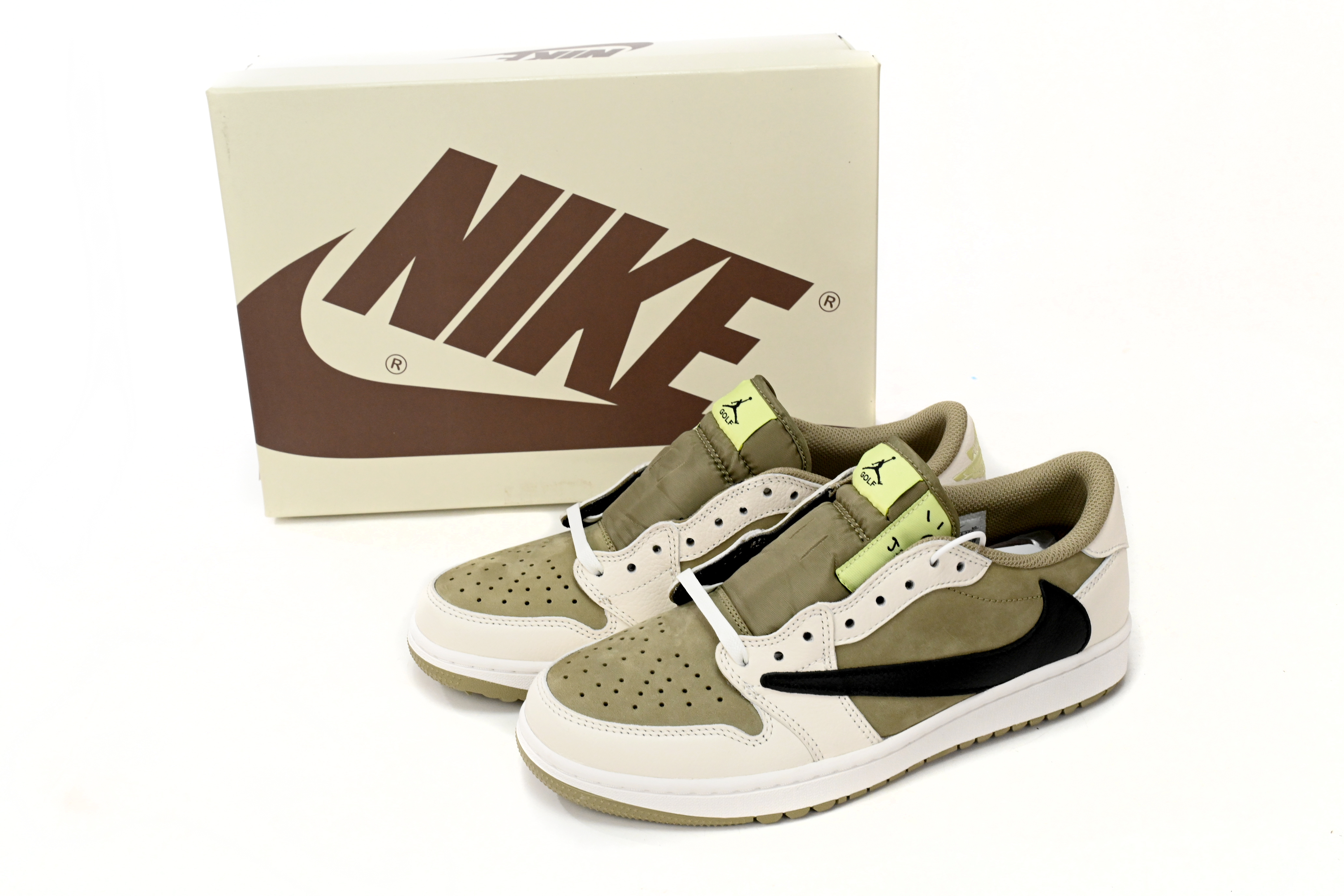 Jordan 1 Retro Low Golf Travis Scott Neutral Olive FZ3124-200