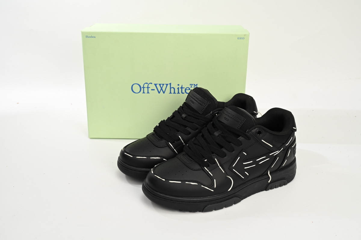 OFF-WHITE Out Of Office OOO Low Tops Black White Line OMIA189S 23LEA014 1010