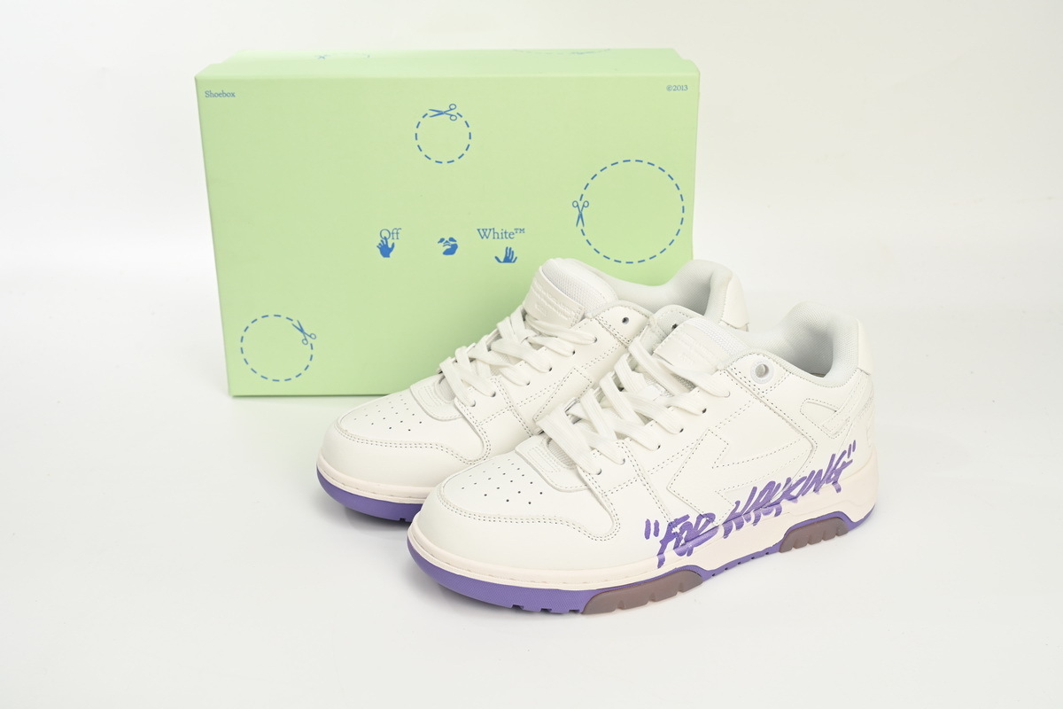 OFF-WHITE Out Of Office OOO Low Tops White Purple Printing OWIA259S 23LEA003 0136