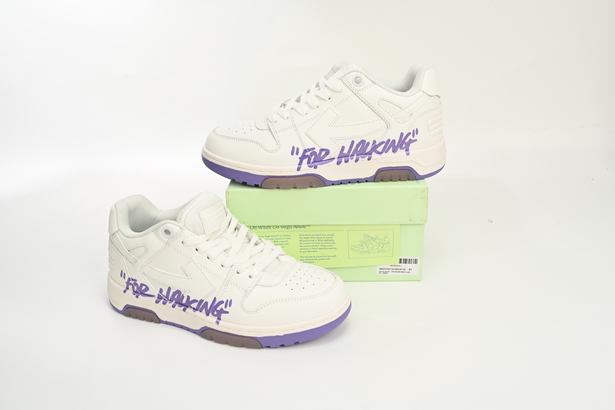 OFF-WHITE Out Of Office OOO Low Tops White Purple Printing OWIA259S 23LEA003 0136