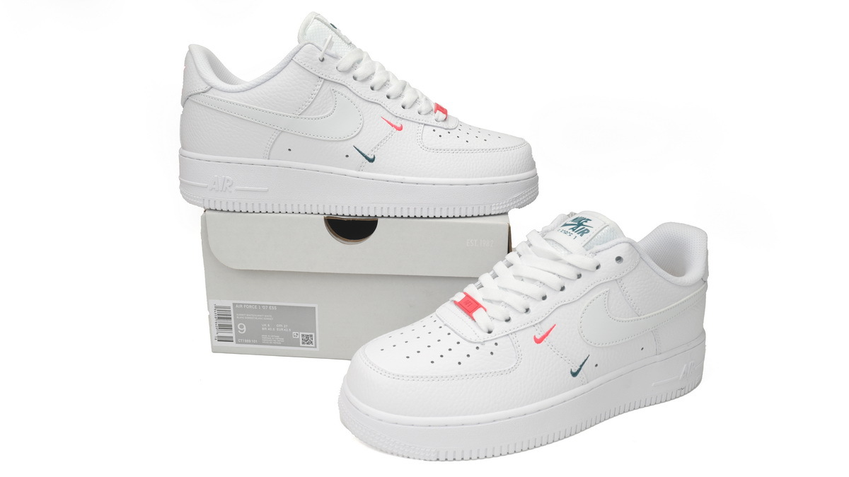 Wmns Air Force 1 '07 Essential Summit White Solar Red CT1989-101