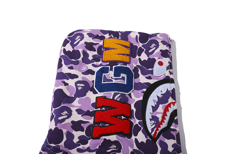 BAPE Color Camo Shark Zip Hoodie Purple 6317