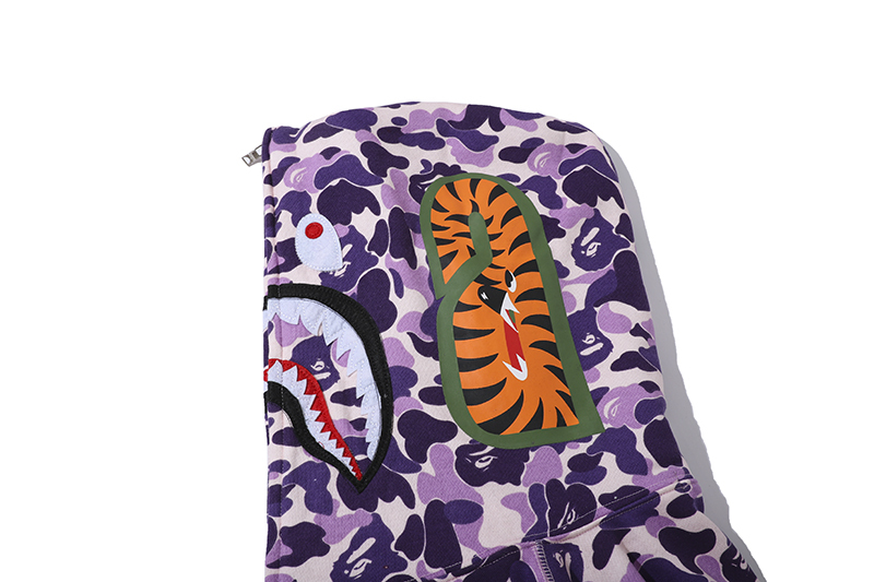 BAPE Color Camo Shark Zip Hoodie Purple 6317
