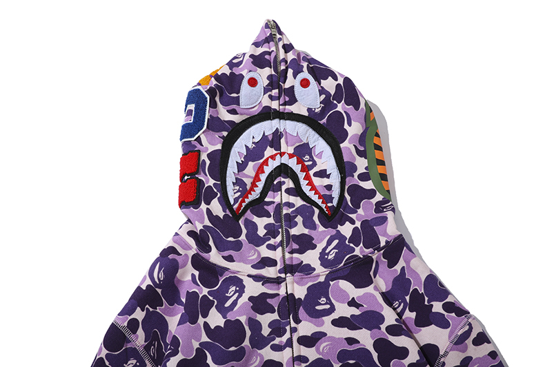 BAPE Color Camo Shark Zip Hoodie Purple 6317