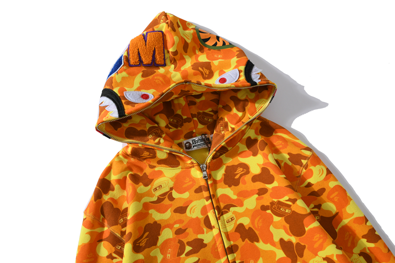 BAPE Color Camo Shark Zip Hoodie Yellow 6399