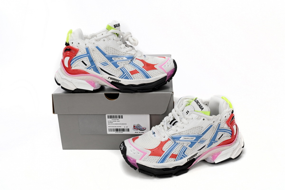 Balenciaga Runner White Blue Red 677402 W3RB6 9645
