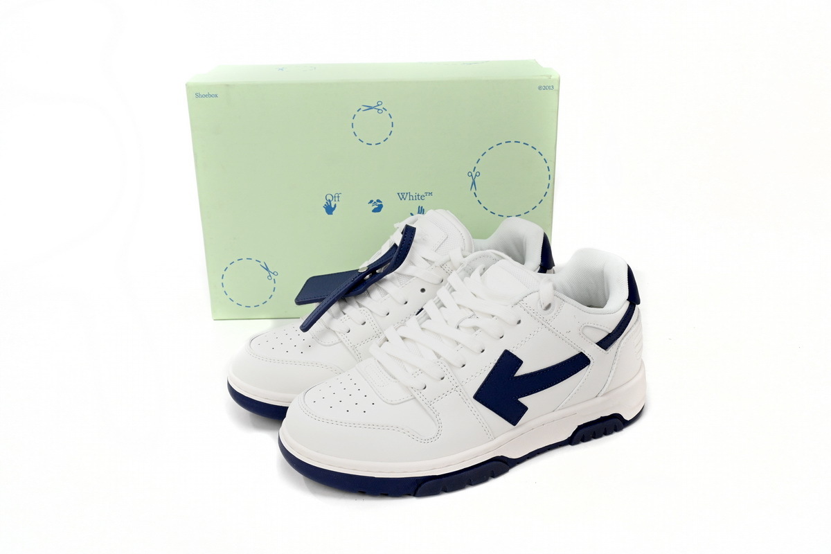 OFF-WHITE Out Of Office OOO Low Tops Blue and White OMIA189 C99LEA00 10140