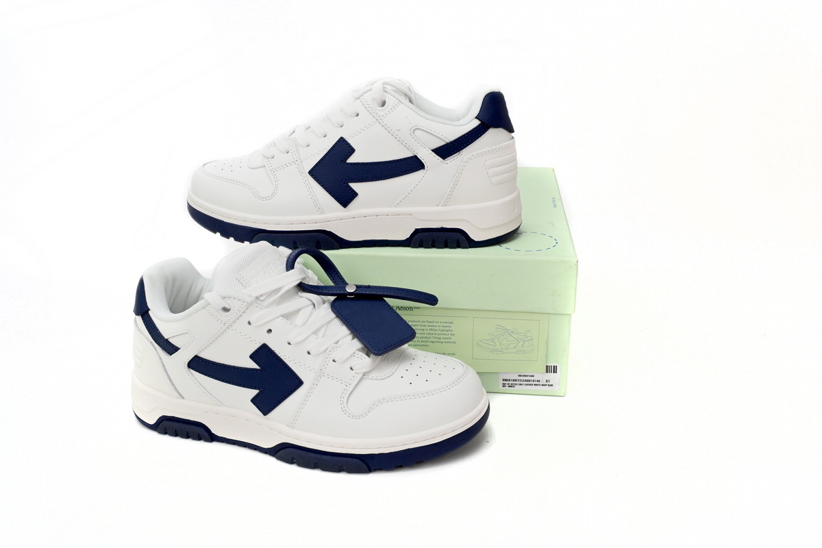 OFF-WHITE Out Of Office OOO Low Tops Blue and White OMIA189 C99LEA00 10140
