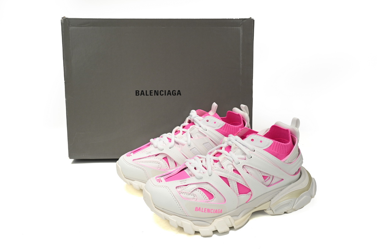 Balenciaga Track Sock Sneaker White Pink 736328 W3SKC 9055
