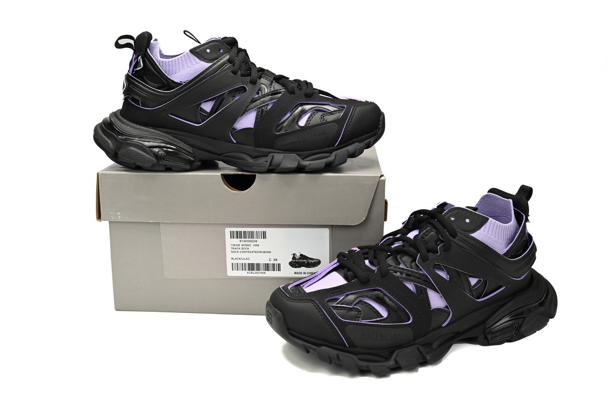 Balenciaga Track Sock Sneaker Black Purple 736328 W3SKC 1058
