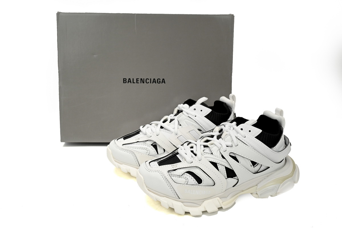 Balenciaga Track Sock Sneaker White Black 736328 W3SKC 9010
