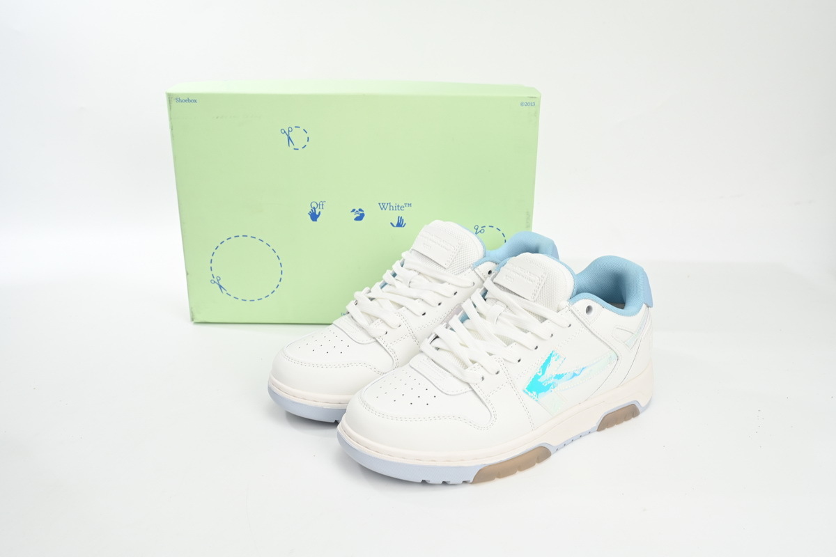 OFF-WHITE Out Of Office OOO Low Tops White Iridescent OMIA189S 21LEA0030 0180