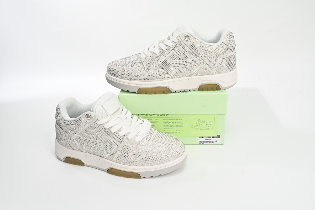 OFF-WHITE Out Of Office OOO Low Tops White Strass OWIA259S 23LEA00 80101