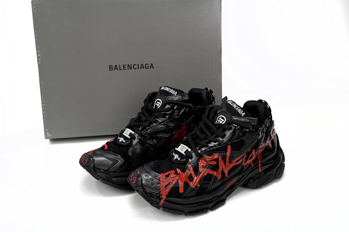 Balenciaga Runner Graffiti Black Red 677402 W3RB1 0102