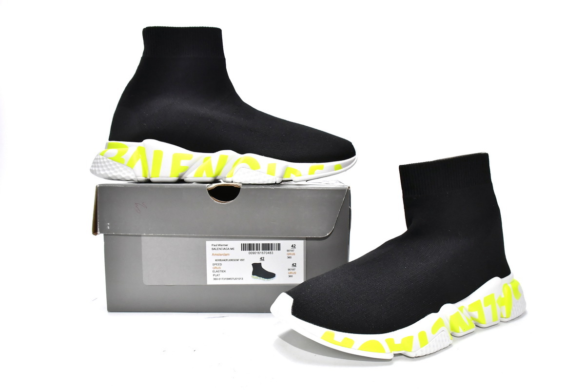 Balenciaga Graffiti Speed Black Fluo Green