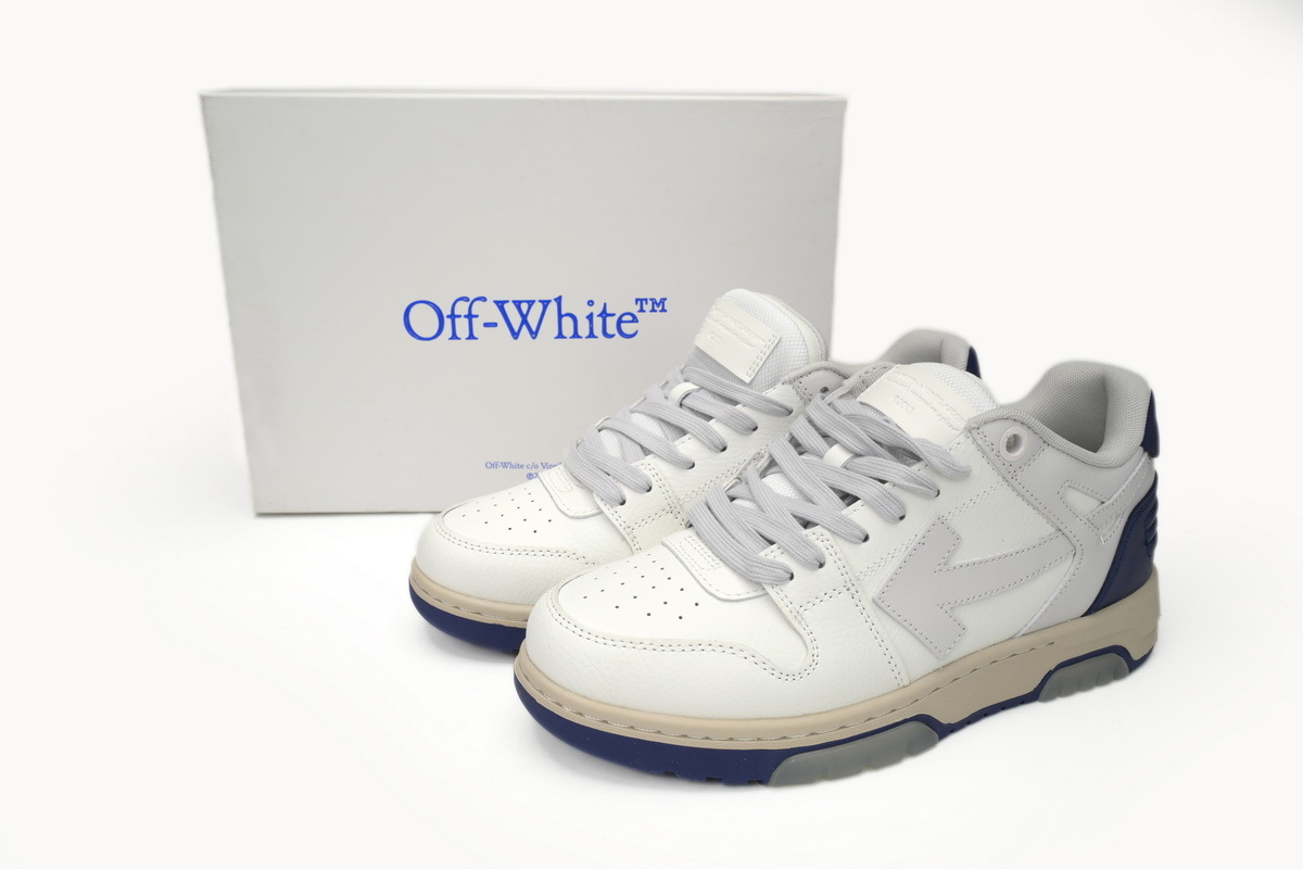 OFF-WHITE Out Of Office OOO Low Tops White and Blue OMIA189F 23LEA005 0546