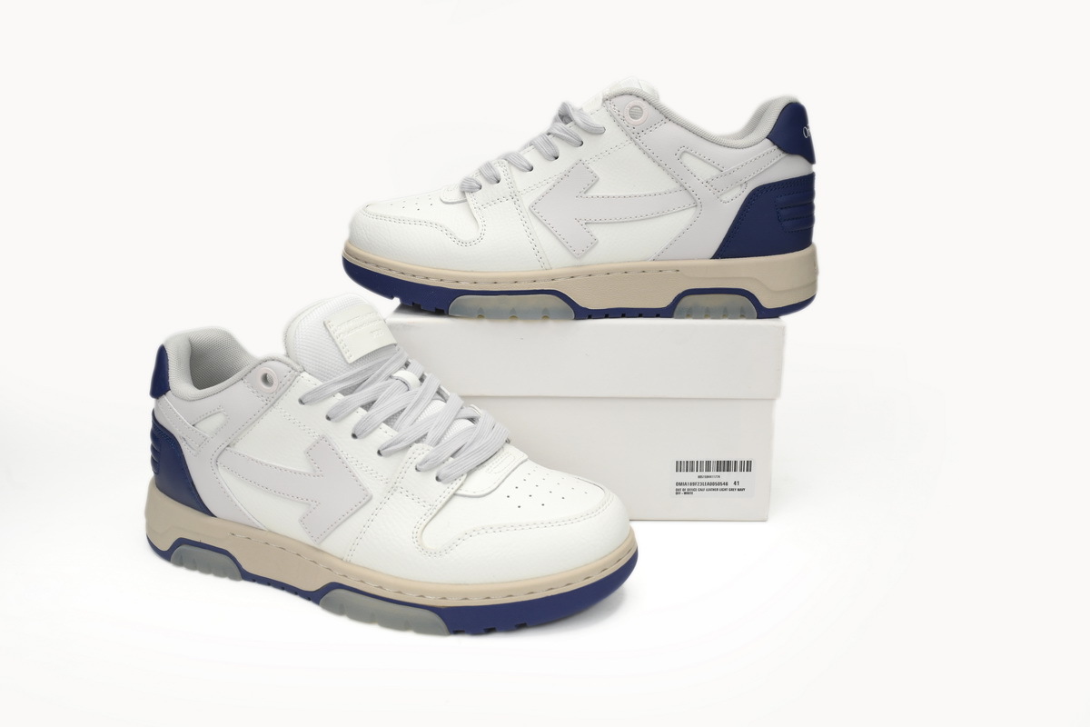 OFF-WHITE Out Of Office OOO Low Tops White and Blue OMIA189F 23LEA005 0546