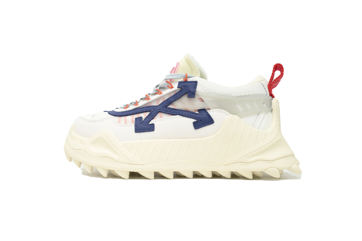 OFF-WHITE Out Of Office OOO Low Tops White Deep Blue OMIA139C 99FAB00 10445