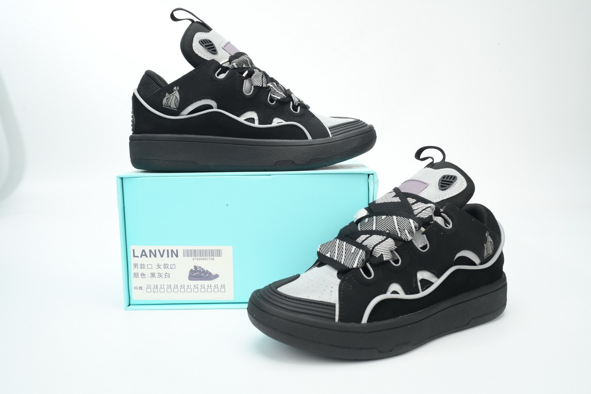 Lanvin Curb Sneaker Black Grey FM-SKRK11-REFL-P2210