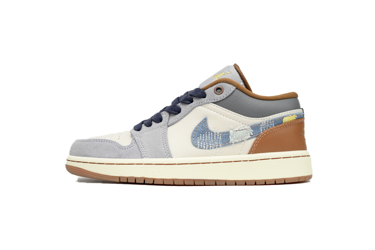 Jordan 1 Low SE Phantom Repaired Denim Swoosh FZ5042-041