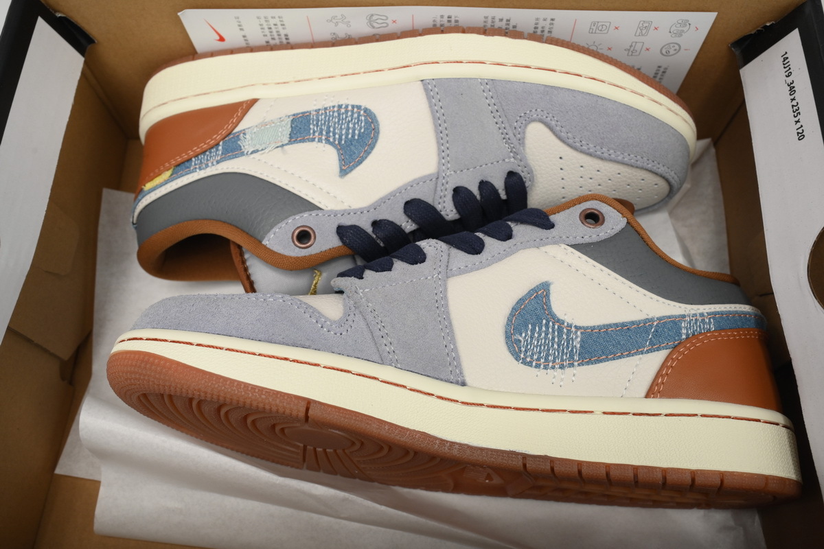 Jordan 1 Low SE Phantom Repaired Denim Swoosh FZ5042-041