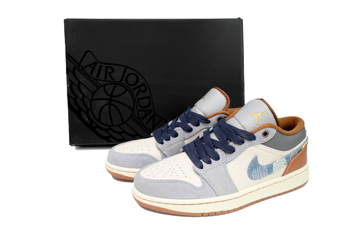 Jordan 1 Low SE Phantom Repaired Denim Swoosh FZ5042-041