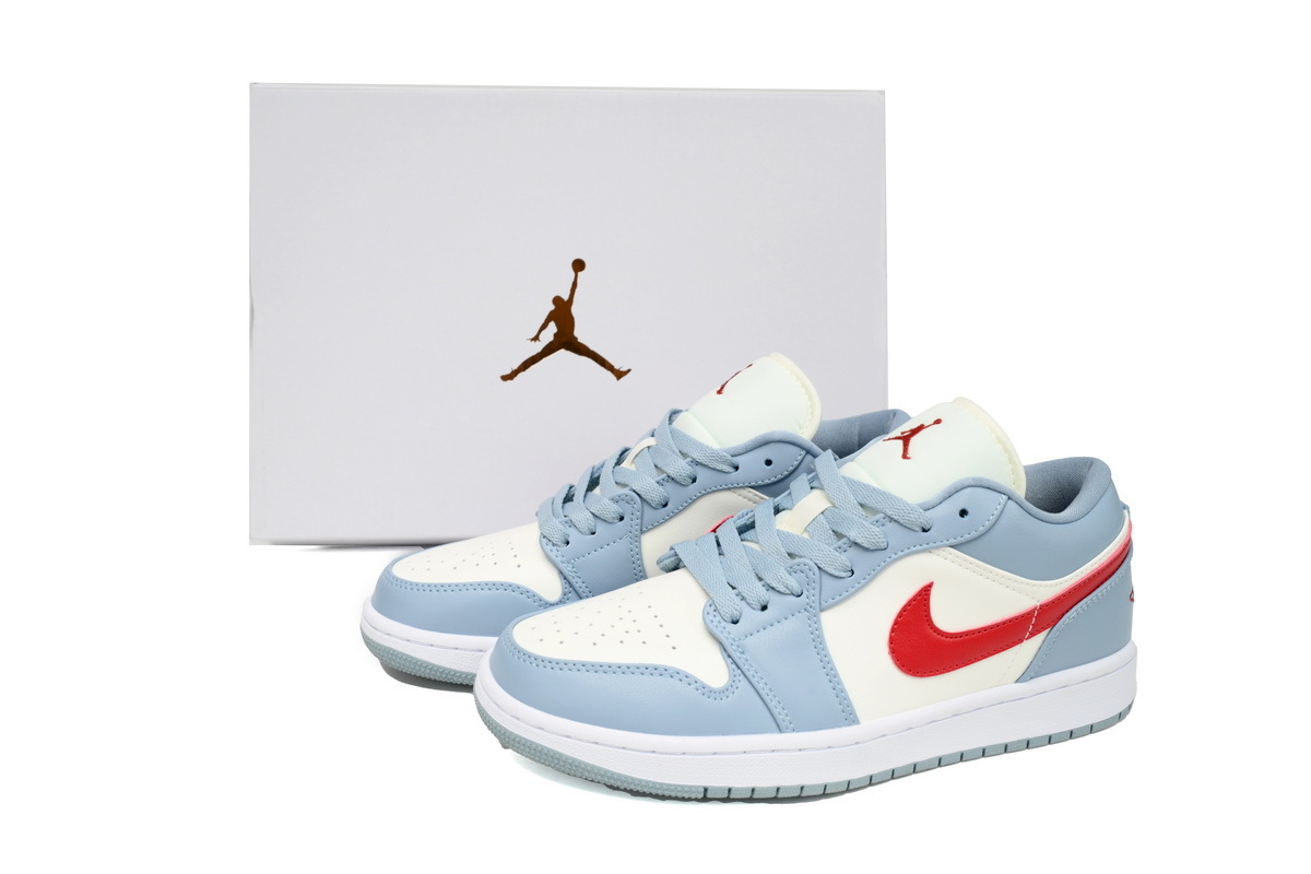 Jordan 1 Low Blue Whisper Dune Red DC0774-164