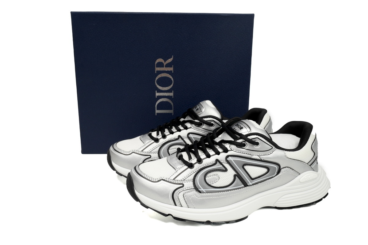 B30 White Mesh Silver-Tone Metallic Calfskin 3SN279ZYG-H869