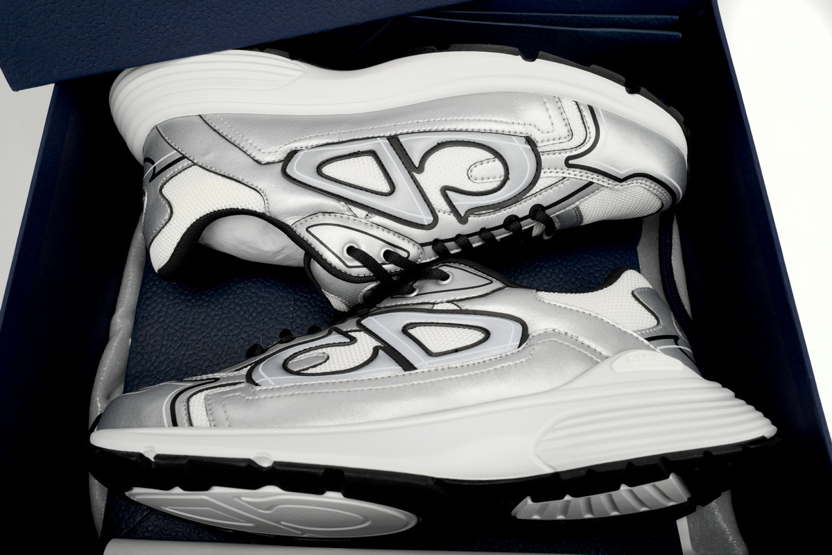 B30 White Mesh Silver-Tone Metallic Calfskin 3SN279ZYG-H869