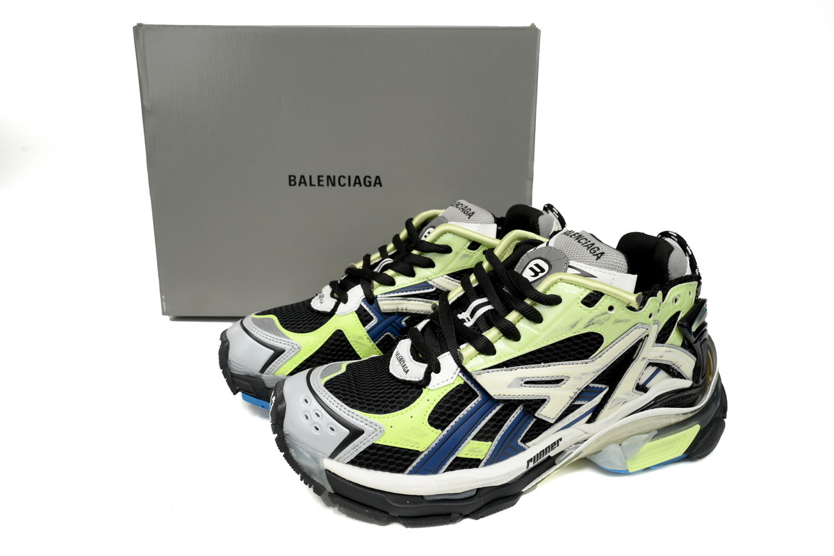 Balenciaga Runner Sneaker Grey Blue Green 677403 W3RB5 5179