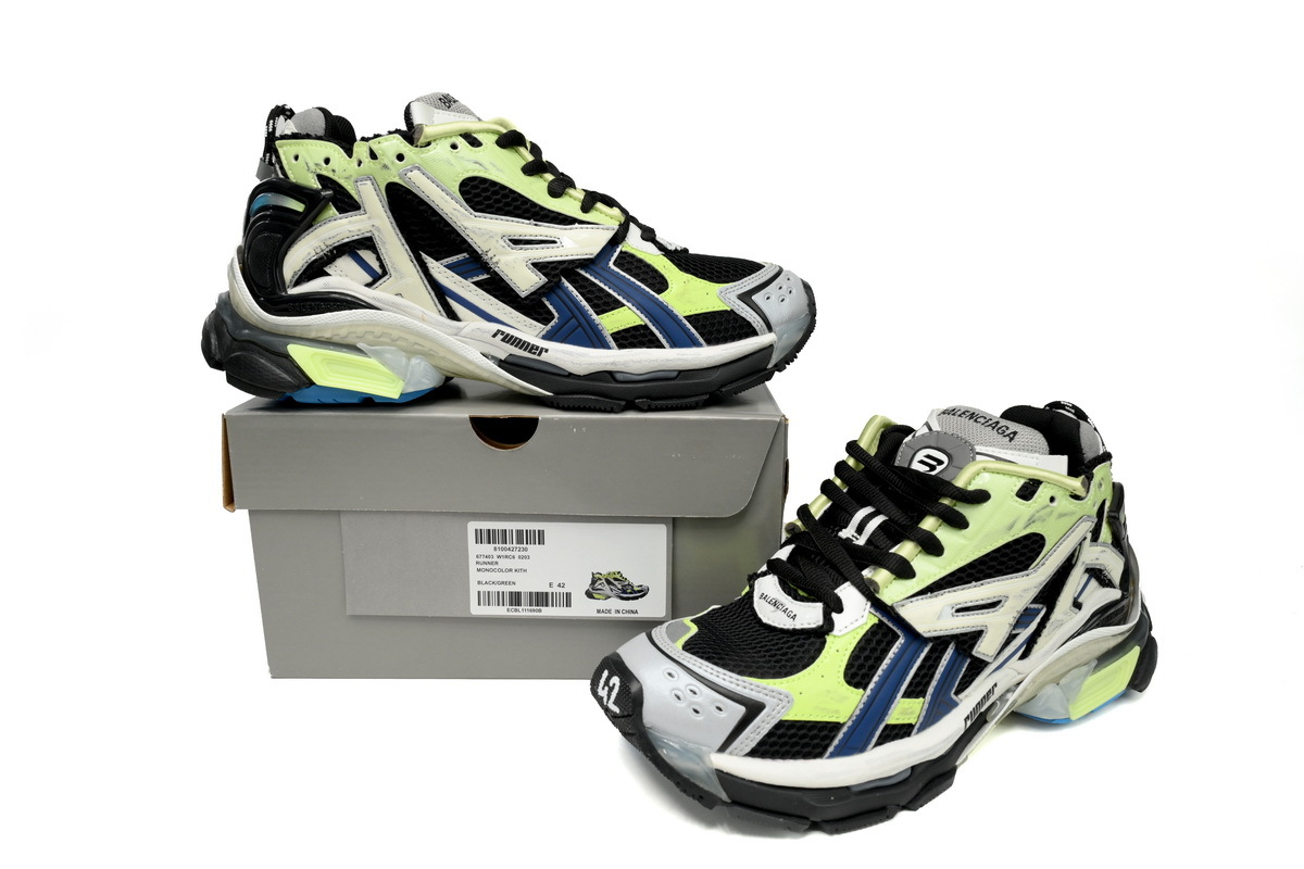 Balenciaga Runner Sneaker Grey Blue Green 677403 W3RB5 5179