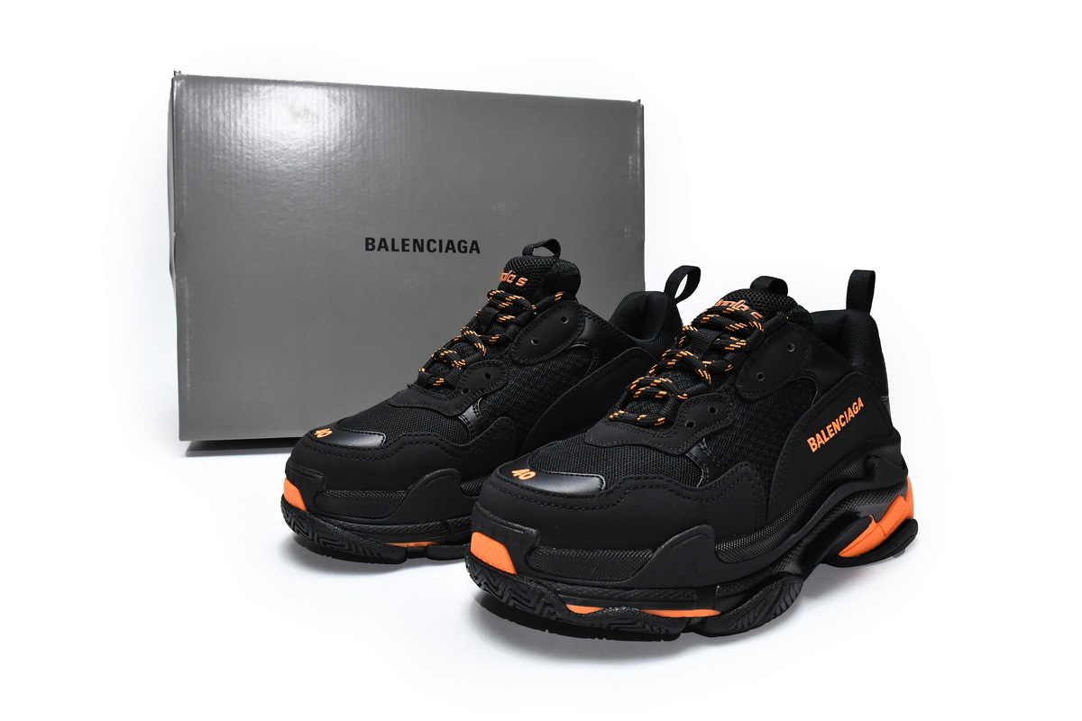 Balenciaga Triple S Black Orange 536737 W2FA1 9188
