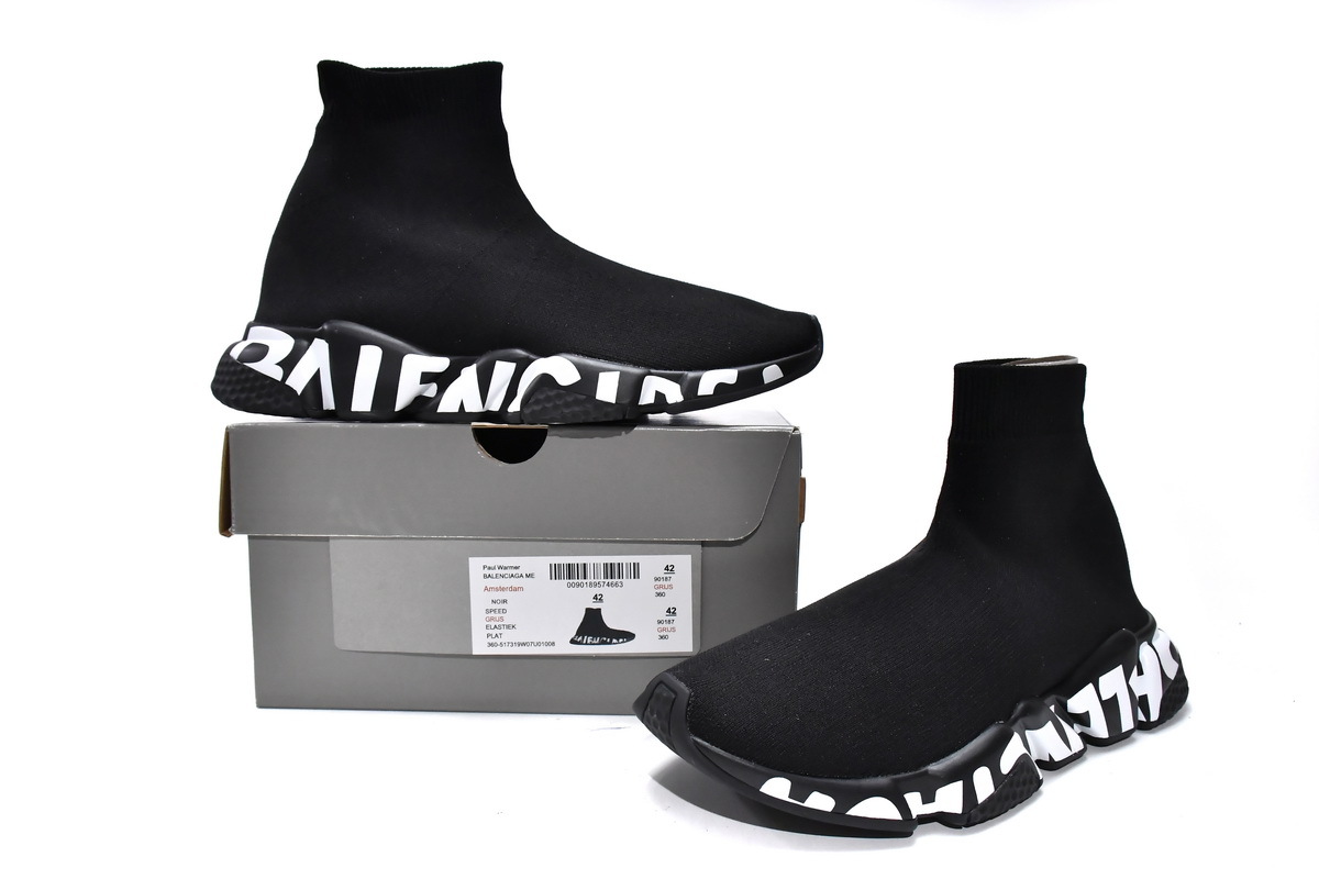 Balenciaga Speed Trainer Graffiti Black White